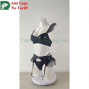 Nuovo Set Intimo Donna in Ecopelle con <span class=keywords><strong>Rete</strong></span>, Reggiseno + <span class=keywords><strong>Perizoma</strong></span> + Giarrettiera, Costume Sexy per Club e Danza - Product Image 3