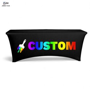 Fitted Waterproof Simple <b>Outdoor</b> Home <b>Table</b> Cloths Custom Logo Size Printed Fabric 100% Polyester Rectangular Durable Elasticity - Product Image 5