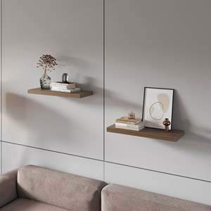 Natural <b>Walnut</b> Floating <b>Shelf</b> Wall Mount Wood Display Rack For Living Room Home Decor - Product Image 1