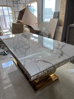 Nouveau produit Offre Spéciale de meubles de salle à manger de luxe table à manger ensemble de restaurant 6 chaises de salle à manger ensemble de marbre design moderne