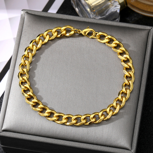 Bracelet chaîne cubaine plaqué or 18 carats style hip-hop 2026 – Vente en gros - Product Image 4