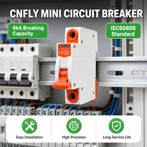 เบรกเกอร์ขนาดเล็ก รุ่น <span class=keywords><strong>DZ47</strong></span> (MCB) 1P-4P แบบ BCD Curve C กำลังตัด 6KA แรงดันไฟฟ้า 240/415V ระดับการป้องกัน IP20 ความถี่ 50/60Hz วัสดุทองแดง PA66 - Product Image 2