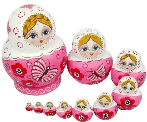 Handgemaakte Lovey Russisch Meisje Roze Geschenken Keramische Nestelen Pop