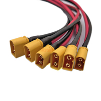 Adaptateur XT60 mâle vers XT60 femelle avec câble d'extension de 20 cm en silicone 12AWG pour panneau solaire, camping-car, automobile, batterie Lipo RC