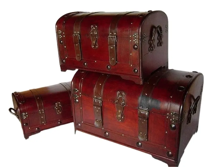 Деревянное винтажное украшение для дома Европейская сосновая фанера Пиратский Сундук с сокровищами Коробка для хранения ювелирных изделий
