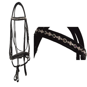 บังเหียนม้ากายวิภาคน้ำหนักเบาตกแต่งแฟนซีอุปกรณ์ขี่เบาะหนัง DD ที่ออกแบบโลโก้ได้ตามต้องการทนทาน - Product Image 1