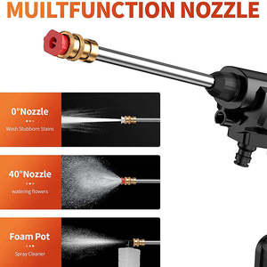 Nettoyeur haute pression <span class=keywords><strong>portable</strong></span> ANSITOOL 21V alimenté par batterie, portée de pulvérisation de 10 m, pistolet en plastique, ensemble de pistolet de lavage, mousse - Product Image 5