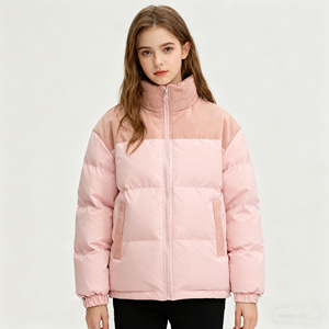 Automne <span class=keywords><strong>hiver</strong></span> vers le bas manteau unisexe collège adolescent garçons filles contraste couleur mode ample rembourré veste chaud enfants vêtements de plein air - Product Image 2