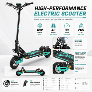 สกู๊ตเตอร์ไฟฟ้า Eu High PerformanceAsap 10 มอเตอร์คู่ทรงพลัง 800w 48v 20ah ล้อ 10 นิ้ว รุ่นมาตรฐานสำหรับผู้ใหญ่ สกู๊ตเตอร์สองล้อ - Product Image 1