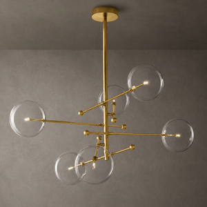 Vertical Stem Molecular Brass Pendant <b>Light</b> Clear Glass Globe Sputnik <b>Chandelier</b> For Dining Room Modern Villa Lighting - Product Image 4