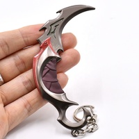 Mini modèle d'armes en métal porte-clés de jeu Valorants accessoires couteaux modèle porte-clés avec lumineux pour cadeau créatif