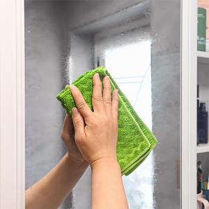 Serviette de nettoyage en microfibre jacquard gaufré 16x16 pouces, non pelucheuse, multi-usages, pour le nettoyage des surfaces en verre, utilisation en salle blanche - Product Image 4