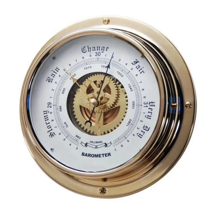 IMPA 370246 Chất Lượng Cao Xách Tay Brass Marine Aneroid Hải Lý Barometer Sản Xuất Tại Trung Quốc Cho Thuyền