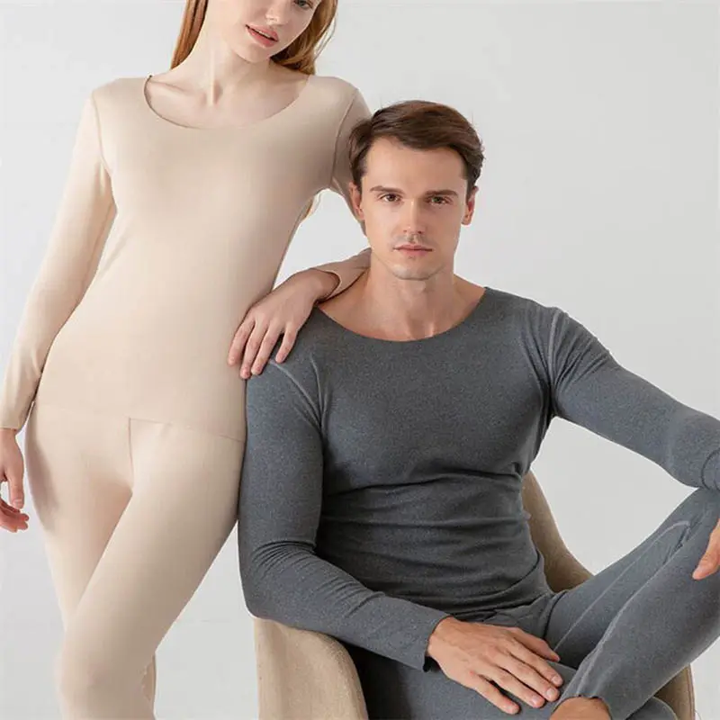 2022 Winter Keep Warm Heated Thermal Suit Long Johns Seamless Women Men Warm Thermal Underwear