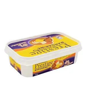Custom Logo Rectangle 250g IML Margarine Butter Spread Packaging Plastic Cream Cheese Container With Lid