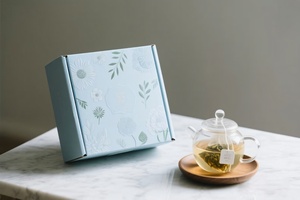 กล่องของขวัญชาทำจากกระดาษรีไซเคิลแบบกำหนดเอง บรรจุภัณฑ์แข็งสำหรับชุดของขวัญอาหาร พร้อมเคลือบเงาและเคลือบด้าน - Product Image 6