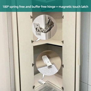 180 Degree Modern Bedroom & Kitchen <b>Cabinet</b> Hinge Cold-rolled Steel No Spring Soft Close Concealed Blind <b>Corner</b> Hinges - Product Image 5