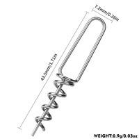 Lot de 10 vis à œillet fixe en acier inoxydable avec connecteur à ressort sécurisé pour leurres souples, montage en eau salée et eau douce