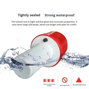 Kolu yuvarlak kafa flaş lambası trafik konik lamba beyaz emniyet uyarı lambası ile LED trafik ışığı - Product Image 2
