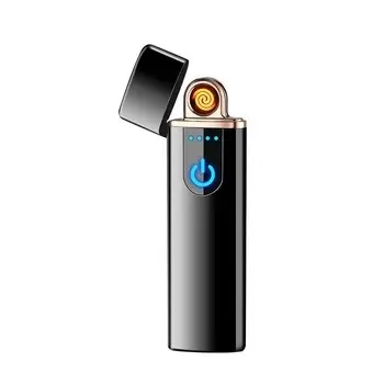 New Style Fingerprint Sensor USB Charging Lighter Electronic Lighter Double Arc Lighter Electric Cigarette Lighter Wholesale