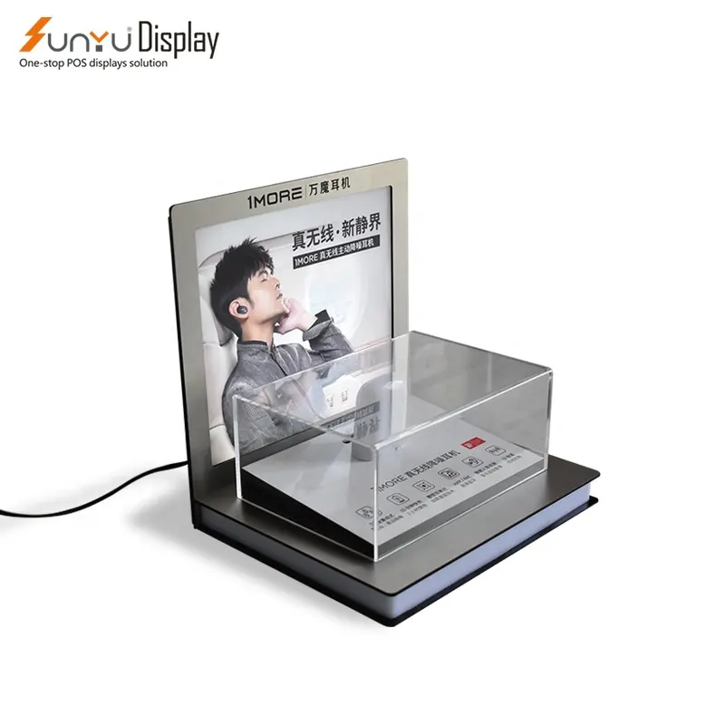 Sunyu Factory individuelles Modell Acryl-Display-Ständer für Kopfhörer Headphone-Display-Rack für den Einzelhandel Zähler-Benutzung