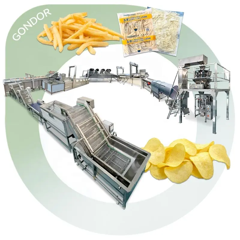 Voll automatische 200 kg/std Bananen bananen gefrorene Pommes Frites machen Maschine zusammen gesetzte Kartoffelchip-Produktions linie