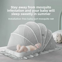 Moustiquaire en fil d'acier pour bébé, couverture anti-moustiques et anti-UV à couverture intégrale, pliable, style yourte, pour berceaux et enfants