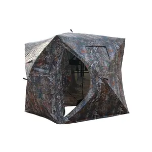 Tente de chasse en plein air Tente de camping portable légère Camouflage sur le terrain Tente de chasse à angle de vision dégagé à 270 degrés
