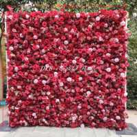 Décorations murales de fleurs artificielles en tissu de soie rose, faites à la main, ensemble complet personnalisé sur le thème vert pour mariage, remise de diplôme et rentrée scolaire