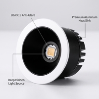 Mini spot encastré LED COB anti-éblouissement profond 3W 5W 7W 9W CRI95, éclairage ciel étoilé pour salon et salle à manger