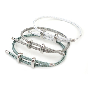 <span class=keywords><strong>Bracelet</strong></span> en <span class=keywords><strong>fil</strong></span> d'acier rigide 3D à faire soi-même, cordon coloré, <span class=keywords><strong>bracelet</strong></span> réglable avec breloques, boucle <span class=keywords><strong>argent</strong></span>ée, <span class=keywords><strong>bracelet</strong></span> en acier inoxydable étanche - Product Image 2