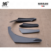 Pour Skylline R34 GTR, canard de pare-chocs avant OEM, 4 pièces, fibre de carbone