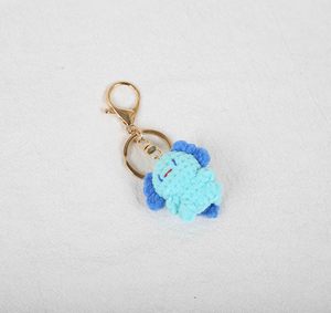 Cute Mini Animal Crochet <b>Dinosaur</b> Keychain Knitted Small Doll Dragon Keyring Knit Bag Charm Wholesale Handmade Crochet Key Chain - Product Image 5