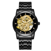 Montre automatique squelette lumineuse étanche de haute qualité, montre mécanique de luxe pour homme, sport et affaires, best-seller, dragon doré