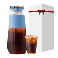 Iced Tea Brewer Cruche Boissons Refroidisseur Grande Capacité Théière Cold Brew Cafetière Avec Filtre À Maille