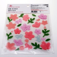 Belle conception de gel d'autocollants de fenêtre de fleurs pour la décoration intérieure