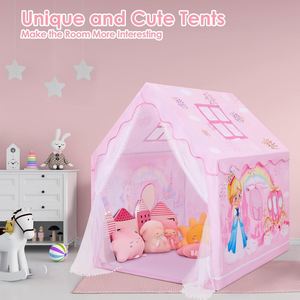 Grande tente de jeu pour enfants à montage rapide, thème princesse, avec lumières étoiles, pour intérieur - Product Image 4