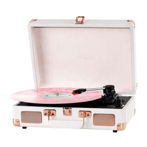 Gramófono Estilo Maletín Retro con Altavoces Integrados, Reproducción USB y Bluetooth, Reproductor de Música Portátil de 33/45/78 RPM - Product Image 3