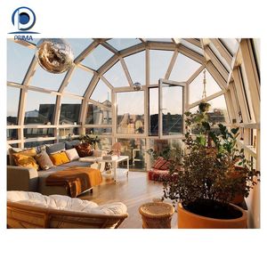 Approvisionnement d'usine Vitrage trempé Véranda Toit en verre Toit en verre extérieur Bon <span class=keywords><strong>prix</strong></span> Structure en <span class=keywords><strong>acier</strong></span> au carbone Toit en verre - Product Image 5