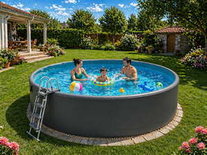 <span class=keywords><strong>Piscine</strong></span> gonflable ronde surélevée en <span class=keywords><strong>PVC</strong></span> renforcé avec technologie Drop Stitch, idéale pour bains froids et bains de glace, personnalisable pour OEM - Product Image 5