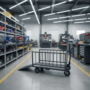 Elektrische batterij-aangedreven kar met 400W vermogen, 500 kg draagvermogen en hek voor gebruik in de tuin. - Product Image 1