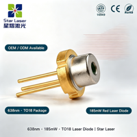 Diode laser rouge Sharp GH0631IB2GC neuve 638 nm 185 mW, monomode, boîtier métallique TO18, tête laser pour instrument d'alignement de précision