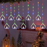 Guirlande lumineuse LED Diwali, lune, étoile, Diya, rideau de lumières féériques, décoration de festival indien, blanc chaud, 100 LED, 10 m, prise USB