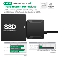 Adattatore da SATA a USB, Cavo Convertitore USB 3.0 a SATA 3 per HDD SSD da 3,5 Pollici, Cavo Adattatore USB SATA
