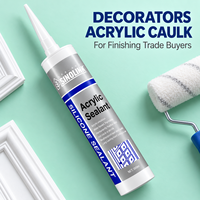 Scellant en silicone acrylique pour verre, imperméable, qualité construction, blanc, à base d'eau, monocomposant, pour portes, fenêtres, emballage