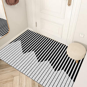 Tapis de porte rectangulaire rayé en PVC, durable, anti-poussière, pour entrée et balcon, printemps 2024 - Product Image 2