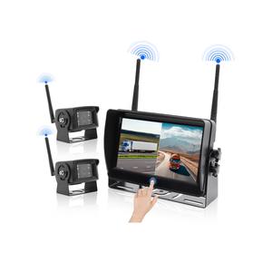 Drahtloser 7 ''AHD digitaler Touchscreen <span class=keywords><strong>DVR</strong></span>-Aufzeichnung IR-Nachtsicht-Rückfahr kamera 4CH WiFi-<span class=keywords><strong>Monitor</strong></span> für LKW/Anhänger/Bus/Wohnmobil - Product Image 1