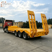 Semi-remorque à plateau surbaissé à 3 essieux, option galvanisée à chaud, remorque à plateau basse, remorque lowboy