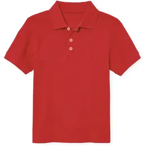 Camiseta polo para meninos, 100% algodão, gola polo para crianças