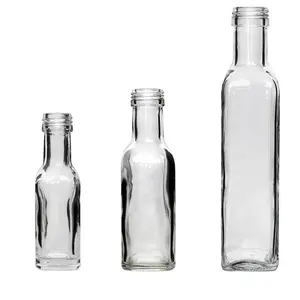 Vanjoin оптовая продажа 180 мл 250 мл 500 мл квадратная стеклянная бутылка для соуса Marasca с прозрачной крышкой для упаковки пищевого оливкового масла